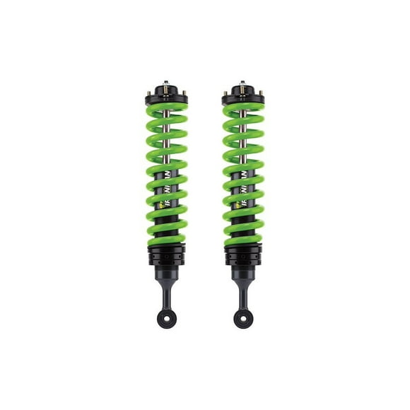 Fits 2005-2024 Toyota Tundra Ironman 4x4 Coil Over Shock Absorber 45710FE-ACKTC-PB Non Adjustable Valving; 3 Inch Lift; Pigtail Spring; Black Body/Green Coil Spring; Set Of 2