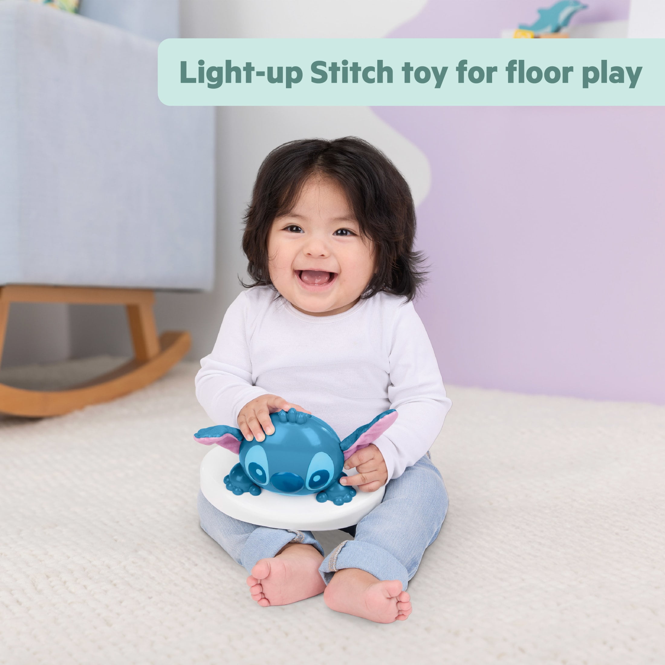 Bright Starts Disney Stitch Little Ohana Baby Activity Jumper, Unisex, Infant (Blue)