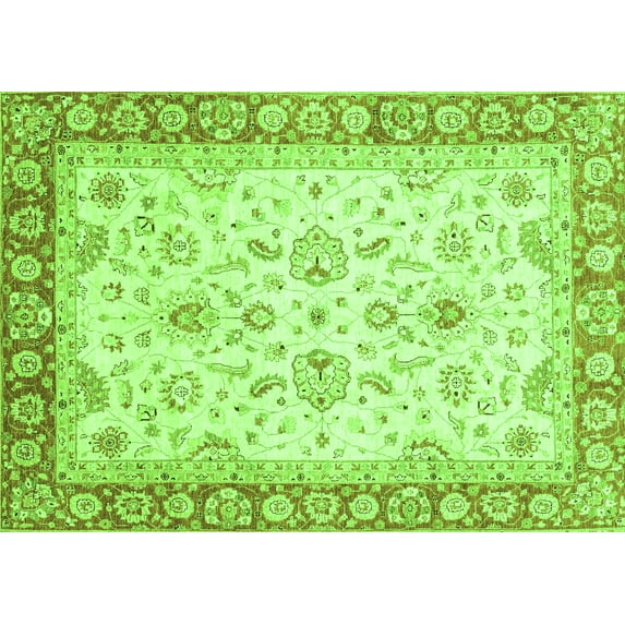 Ahgly Company Indoor Rectangle Oriental Green Traditional Area Rugs, 6' x 9'