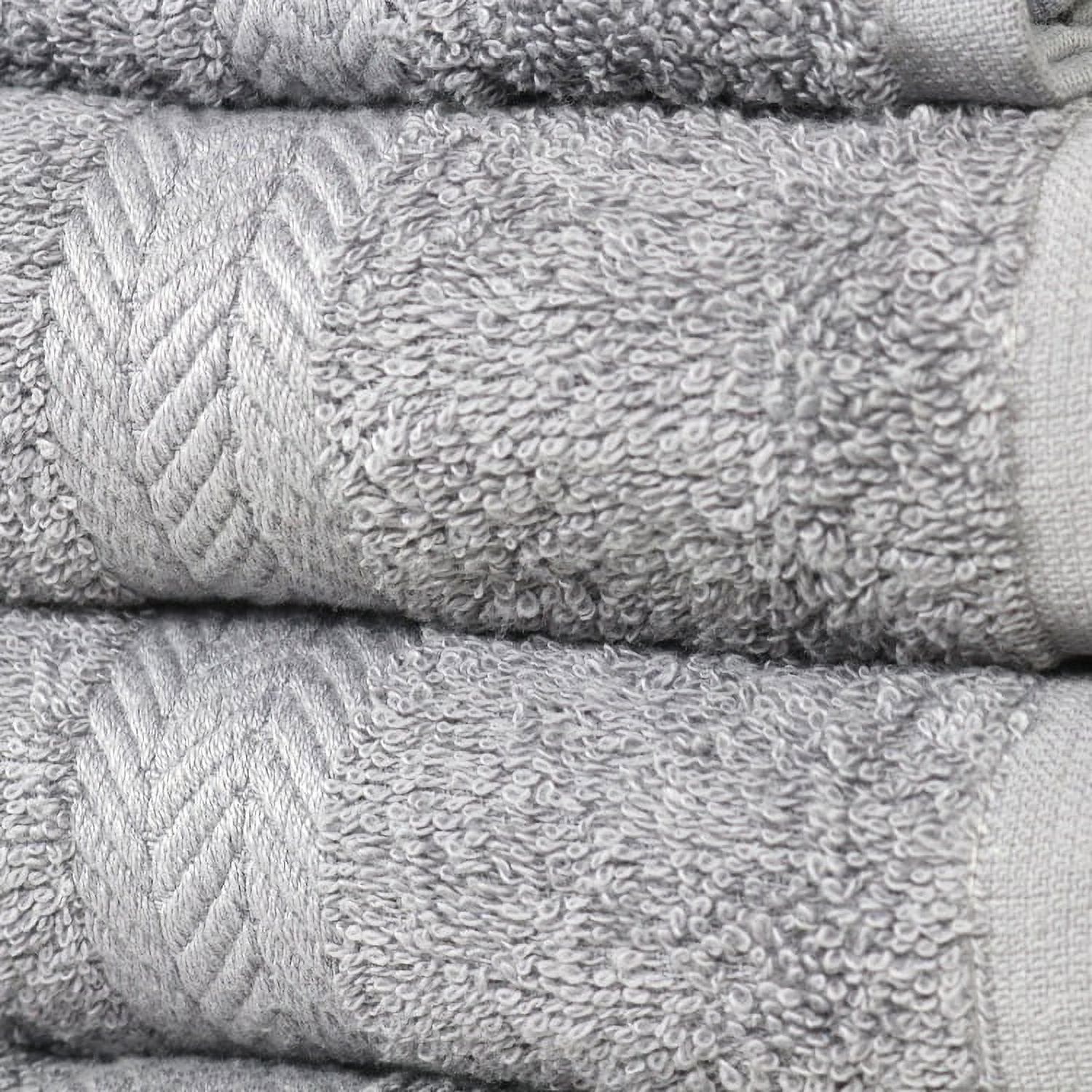 Chelsea 6 Piece 100% Cotton Towel Set - Color options - Bath Hand and Face Towels - Grey