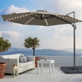 thumbnail image 2 of AOOLIMICS 10ft Patio LED Cantilever Umbrella, Outdoor Offset Umbrellas Taupe, 2 of 5