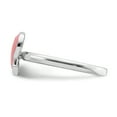 thumbnail image 3 of Bague Ruban de Sensibilisation Émaillé Rose en Argent Sterling Stackable Expressions Taille 10, 3 of 3