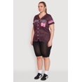 thumbnail image 4 of Womens Plus Size Striped New York Print Jersey Mesh Tee, 4 of 5