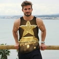 thumbnail image 6 of Fotbe Golden Glitter And Light Pattern Men's Quick Dry Workout Tank Top Gym Muscle Tee Fitness Bodybuilding Sleeveless T Shirt Breathable Workout Shirt-X-Large, 6 of 9