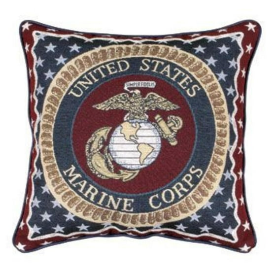 U.S. Marine Corps Military Theme Decorative Throw Pillow 12" x 12