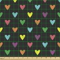 thumbnail image 2 of Romantic Fabric by the Yard, Repeating Pattern of Love Themed Design Colorful Funny Mini Hearts, Decorative Upholstery Fabric for Chairs & Home Accents, Dark Grey and Multicolor by Ambesonne, 2 of 5