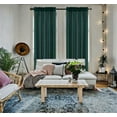 thumbnail image 3 of 2-PC Set MR2 Hunter color Rod Pocket Faux Silk Window Curtain Treatment, Set of Two (2) Solid Semi Sheer Panels 55" W x 84" L (Each), 3 of 3