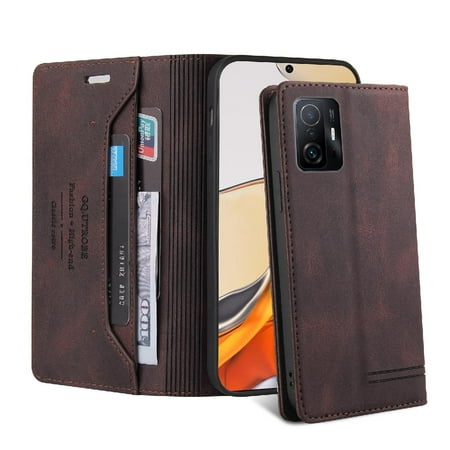 Case For Xiaomi 11T 5G Two Card Slots Premium Leather Kickstand Premium Leather