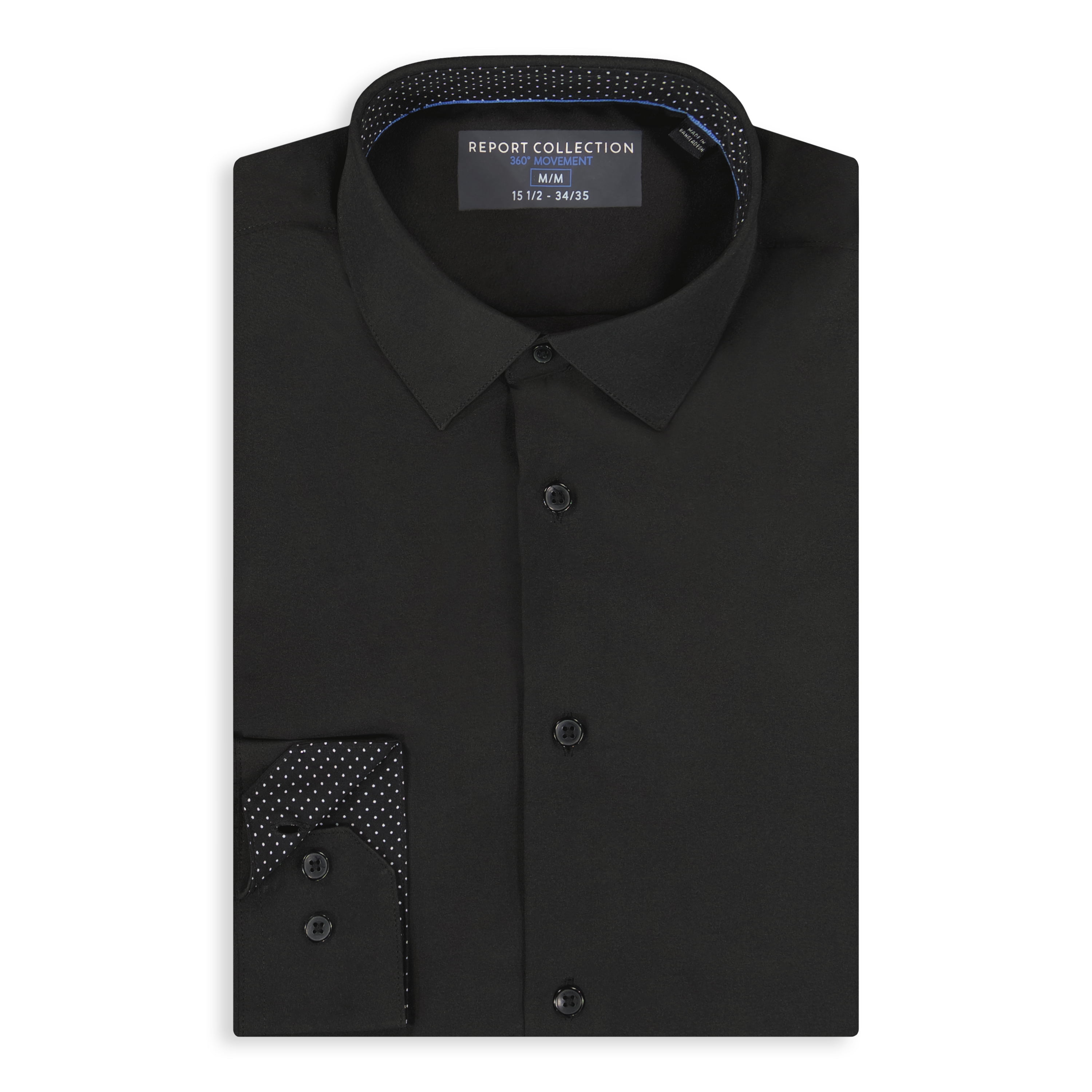 Report Collection Long Sleeve 4-Way Stretch Men's Woven Dress Shirt Solid Print