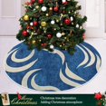 thumbnail image 2 of Blue and White Wave Christmas Tree Skirt Stand Mat Waterproof Floor Protection Mat for Holiday Decoration, 2 of 6
