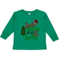 thumbnail image 3 of Inktastic Santa is Promoting Me to Big Brother Green Plaid Tree Boys Long Sleeve Toddler T-Shirt, 3 of 5