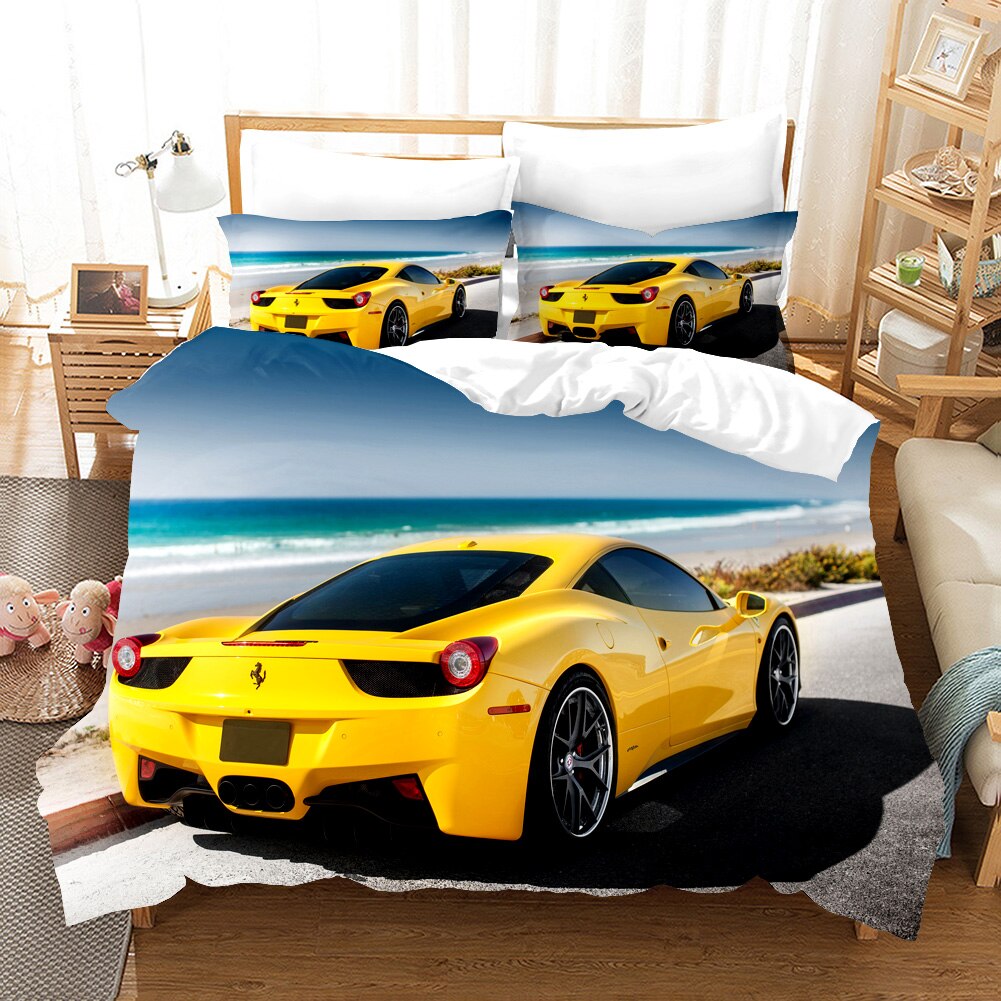 Sports Car Duvet Cover Sets Race Car Bedding Sets With Pillowcases For