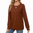 thumbnail image 4 of Ronuti Women's Sweaters Pullover Long Sleeve Tops Fall Outfits 2025 Clothes Fashion Clothing School Outfits for Teacher Caramel L, 4 of 8