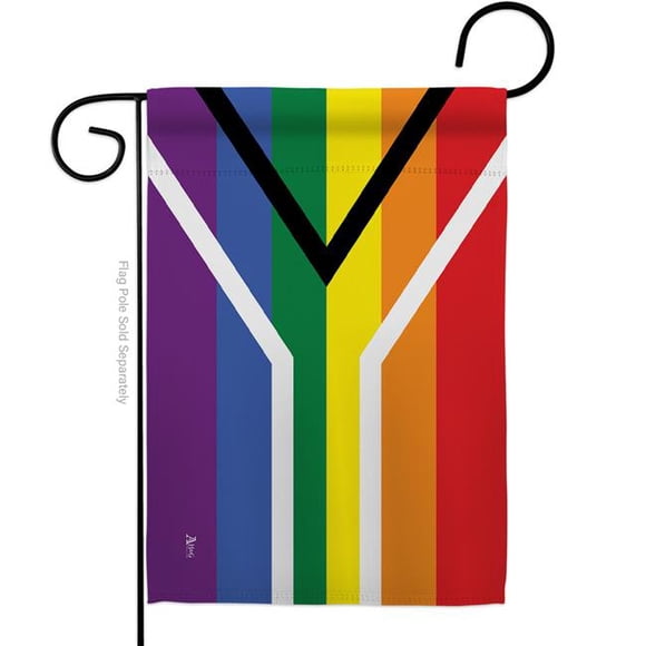 Americana Home & Garden G149007-BO Gay Garden Flag of South Africa Garden Support Pride 13 x 18.5 in. Double-Sided Decorative Horizontal Garden Flags for House Decoration Banner Yard Gift