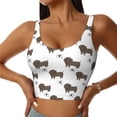thumbnail image 1 of Balery Dachshund Dog Sujetadores deportivos con espalda cruzada para mujer, acolchados, sin costuras, de alto impacto, ideales para yoga, gimnasio, entrenamiento y fitness.-X-Large, 1 of 8