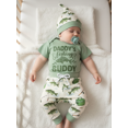 thumbnail image 3 of BemeyourBBs Baby Boy Fishing Outfit Newborn Summer Clothes Fish Letter Print Short Sleeve Romper Pants and Hat 3 Piece Set, 3 of 9