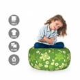 thumbnail image 2 of Turtle Storage Toy Bag Chair, Spring Revival Inspiration Chamomile Illustration and Vortex Flower Design, Stuffed Animal Organizer Washable Bag, Large Size, Multicolor, by Ambesonne, 2 of 3