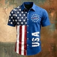 thumbnail image 2 of Fabrcox 1776-2026 USA 250th Anniversary Shirt Button Down Flag Print Patriotic T Shirts for Men Freedom Celebration 4th of July Shirts for Men Blue L, 2 of 5