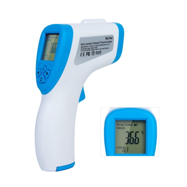 Termómetro infrarrojo Termómetro digital de frente para oído Medidor de temperatura corporal y Abanopi Termómetro