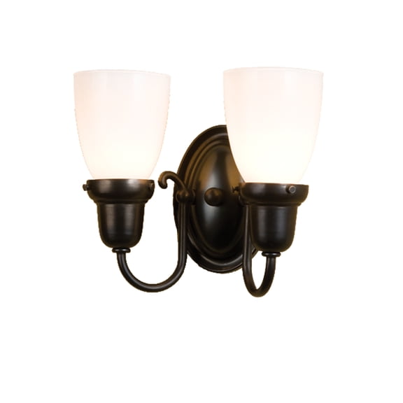 Meyda Tiffany 36634 10" W Saratoga Goblet 2 Light Wall Sconce - White