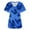 Blue, variant on BloomJoy Scrubs for Women Fashion Butterflies Print Short Sleeve Workwear V Neck Pockets Tops Working Blouse Shirt Women Summer Top Spandex Shirt Womens Summer Tops Loose Fit