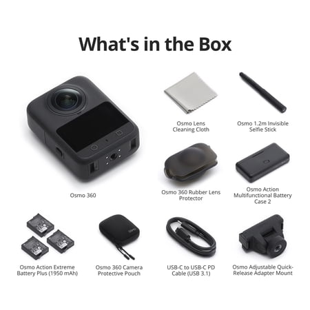 アクションカメラ ウェアラブルカメラ DJI Osmo 360 Adventure Combo アドベンチャーコンボ 360度カメラ 小型 防水 8K 手ブレ補正 vlog 保証1年 Care Refresh付