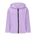 thumbnail image 5 of Bnwani Girls Hoodies Long Sleeve Pockets Zip Up Sweatshirt Plain Tops Pullover, 5 of 8