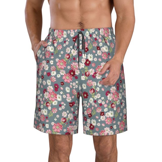 Fotbe Daisies Flowers Trajes de Baño Estampados para Hombre, Shorts de Verano de Secado Rápido, Ropa de Playa, Bañadores-3X-Large