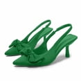 thumbnail image 5 of Wensltd High Heels for Womens Dressy Pointed Toe Slingbacks with Bow Detail Closed Toe Elegant Heels for Spring Summer Green, 5 of 5