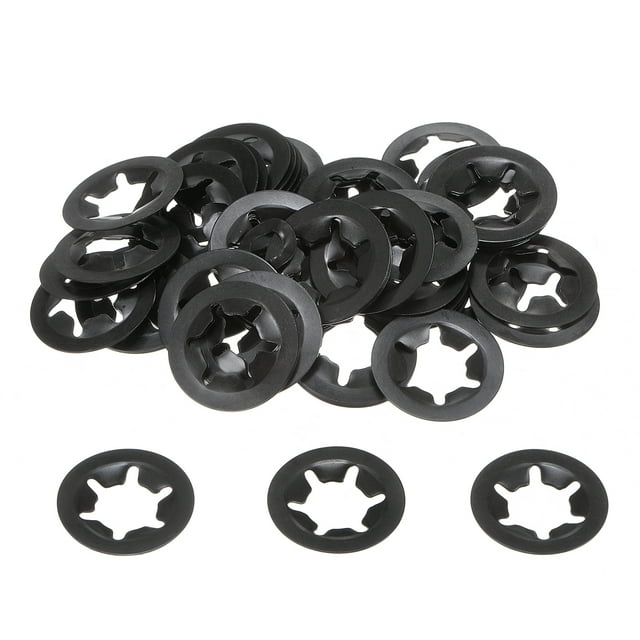 Unique Bargains 60 Pack Internal Tooth Star Lock Washers M12 Quick Speed Locking Washers, 65Mn Steel Starlock Push Nuts