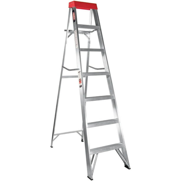 Escalera De Tijera Aluminio C/plataforma Akron 6 Escalones 77-80 150kg Akron Herramientas Escalera Tijera de Aluminio Tipo III