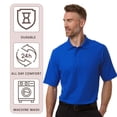 thumbnail image 4 of Harriton Men's CVC Pique Polo Shirts Short Sleeve Plain Tee 60/40 Cotton/Poly Three-Button Polo Shirt (Dark Navy, S), 4 of 7