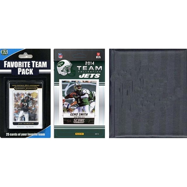 C&I Collectables NFL New York Jets Licensed 2014 Score Team Set and Favorite Player Trading Card Pack Plus Storage Album