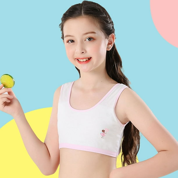PUIYRBS Kids Girls Underwear Cotton Bra Vest Children Underclothes Sport  Undies Clothes 
