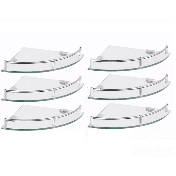Organizador Baño Repisas Esquineras De Vidrio 6 Pz