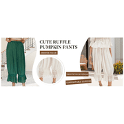 Women Long Bloomer Pants Lace Trim Victorian Pantaloons Capri Pants Lounge Pjs Pettipants Y2K Pajama Bottoms