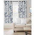 thumbnail image 2 of Blue Botanical Blackout Curtains for Bedroom Living Room Darkening Curtains 84 Inch Length 2 Panels Set Watercolor Spring Floral Summer Leaf Window Curtain Window Treatment Grommet Drapes 42"x84", 2 of 9
