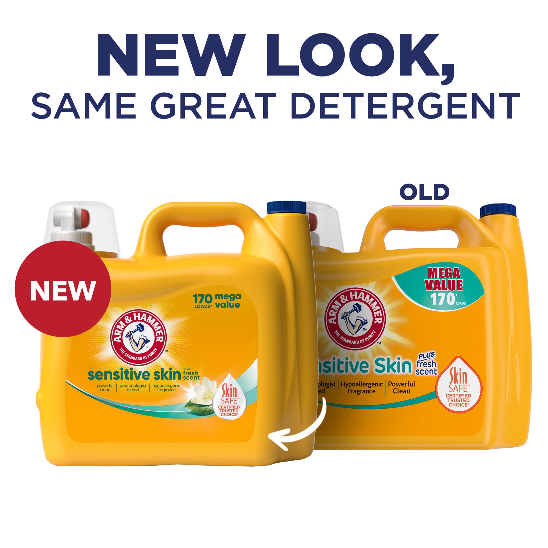 ARM & HAMMER Sensitive Skin Plus Fresh Scent Liquid Laundry Detergent 170 fl oz, 170 Loads