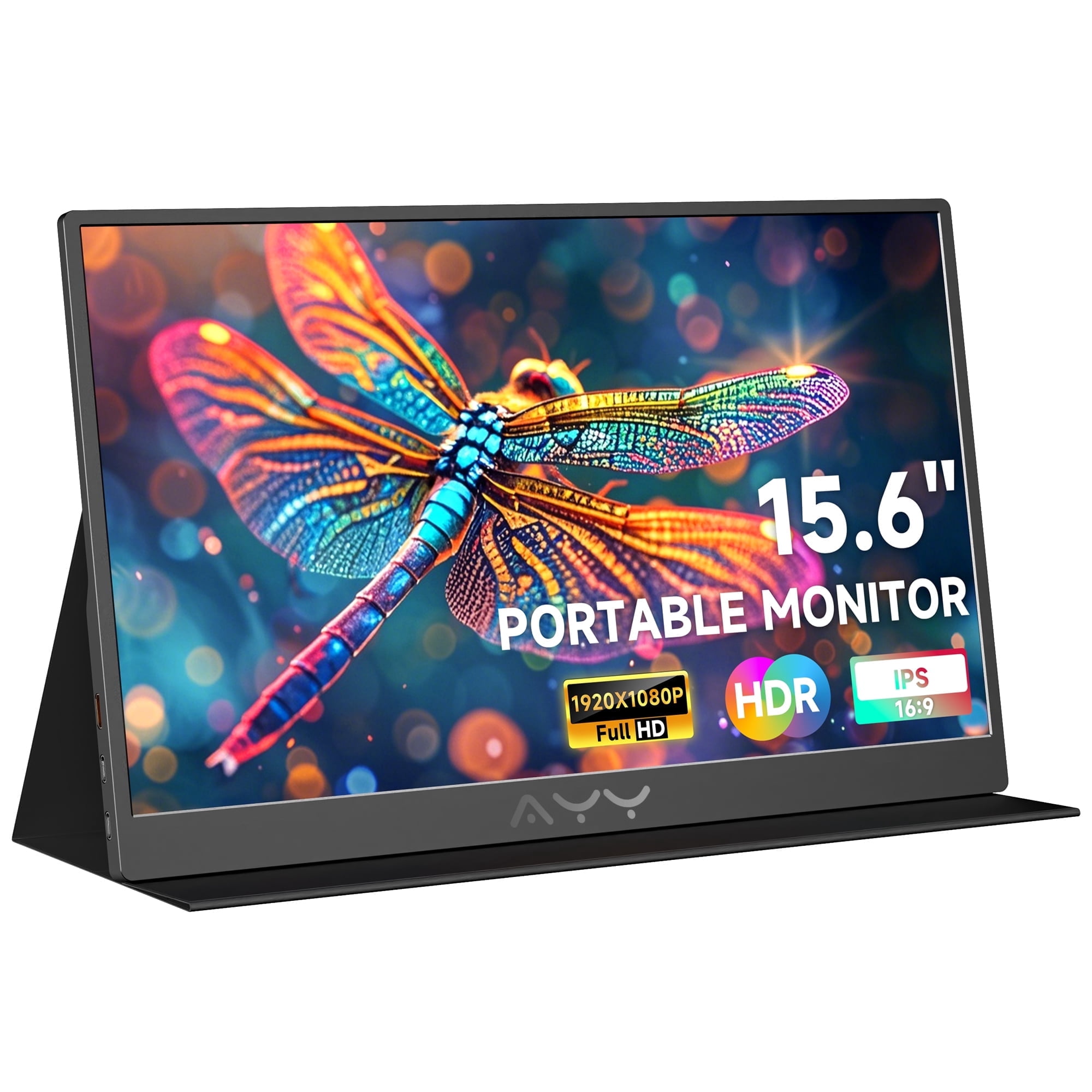 Memzuoix Portable Monitor, 15.6"1080P FHD USB-C, HDMI Display HDR IPS Gaming Monitor w/Premium Smart Cover & Screen Protector,Dual Speakers, VESA Moutable for Laptop PC MAC Phone PS4 Xbox Switch