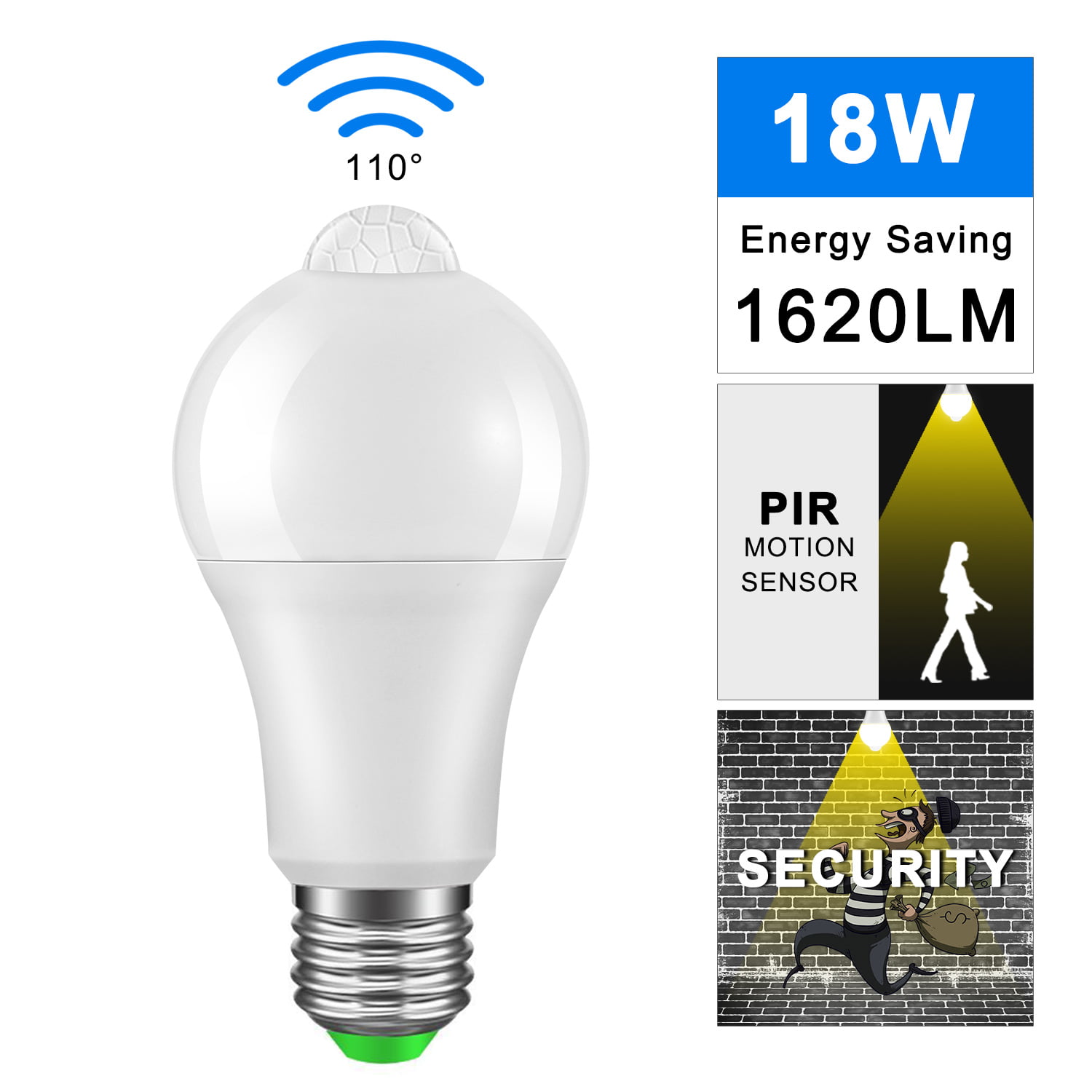 18W E27 Dimmable Warm White Energy Saving Plastic LED Bulb Light Lamp G5Z 