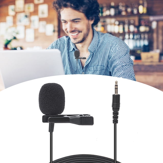 Microphone à Clip Rotatif à 360 Degrés pour Chat Vocal, Discours, Conférence, Interview, Etc.
