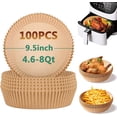thumbnail image 1 of Air Fryer Liners for Ninja AF101C, 9.5 Inch Air Fryer Disposable Paper Liners, Non-Stick Disposable Unbleached Baking Paper for Air Fryer, Baking Roasting Microwave, 100pcs, 1 of 7