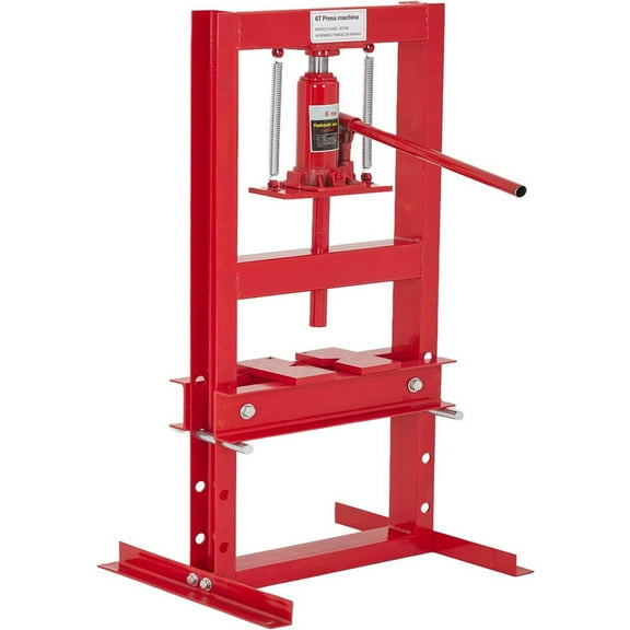 ChaoLink 6 Ton Hydraulic Floor Shop Press, H-Frame Garage Press with Plates, Adjustable Table Height
