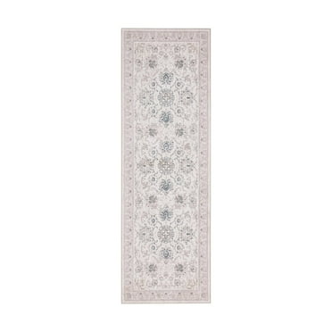 Retro Printed Boho Area Rugs, Vintage Washable Non-Slip Rug for, Living Room, Bedroom, 2 x 6 ft, Beige, 1 Pack