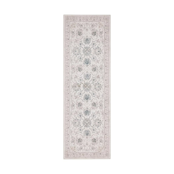 Retro Printed Boho Area Rugs, Vintage Washable Non-Slip Rug for, Living Room, Bedroom, 2 x 6 ft, Beige, 1 Pack