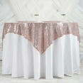 thumbnail image 3 of BalsaCircle 60" x 60" Blush Sequin Square Table Overlays Wedding Catering Tablecloth Linens, 3 of 8