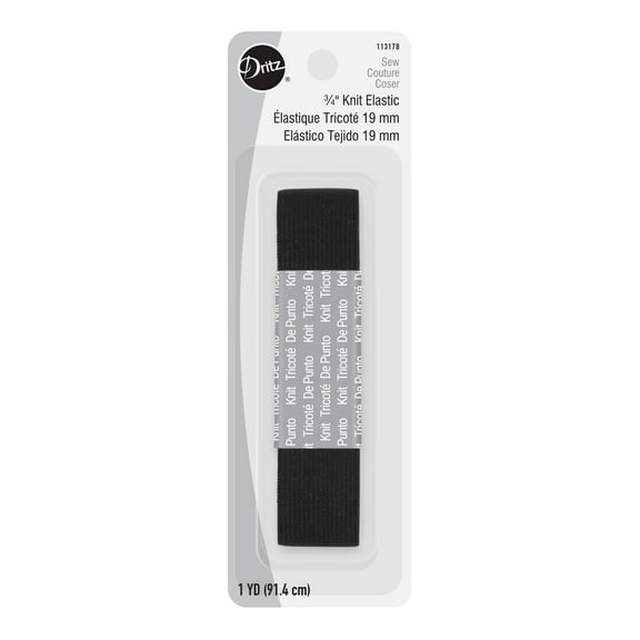 Dritz 3/4" Sewing & Crafting Knit Elastic Black 1 Yard