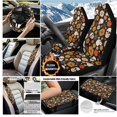 thumbnail image 3 of KUIFORTI Skull Flower Car Seat Cover Set of 6 with Auto Center Console Armrest Pad Auto Seat Belt Cover Steering Wheel Cover Full Protection Suitable for Most Cars,SUV,Sedan, 3 of 6