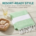 thumbnail image 3 of Unique Bargains Geometric Sandproof Turkish Towel 2 Pack Green/Orange 71"x40", 3 of 8