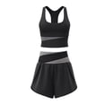 thumbnail image 3 of Uobin Women 2 Pieces Yoga Set Sexy Color Block Crop Tank Tops And High Waist Shorts Casual Activewear Outfits, 3 of 3